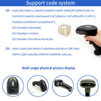 Escáner de Códigos QR 2D CMOS Inalámbrico Portátil EMT2000-RF, Lector de Códigos de Barras para Inventario