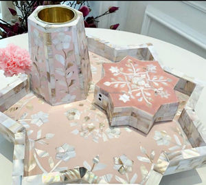 ชุดถาดรองกระดูกแบบฝังพร้อมกล่องเครื่องเผาเครื่องหอมอินเดียชุดไฟชากลิ่นต้นสนงานฝีมือสุดหรู - Product Image 5