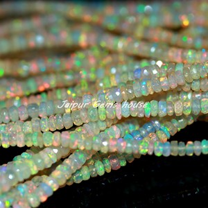 El más vendido etíope Welo ópalo de fuego amarillo facetado Rondelle forma suelta cuentas de piedras preciosas octubre joyería de piedra natal - Product Image 5