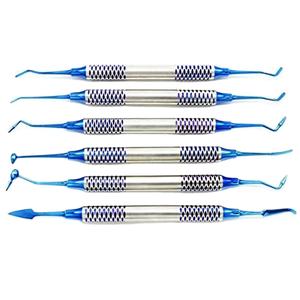 Juego de 6 Espátulas de Resina Compuesta Dental con Cabeza Recubierta de Titanio, Mango Grueso, para Restauración, Instrumento Dental - Product Image 1