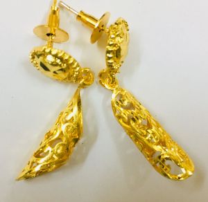 Pendientes de CHARM con plataforma de oro de 18K para niña y mujer, joyería - Product Image 3