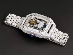 Montre-bracelet en acier inoxydable de style hip-hop pour homme Moissanite VVS Clarity Diamonds Brilliant Cut Quartz 20mm Antique Sport Caractéristiques - Product Image 6