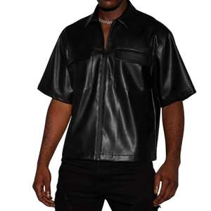 Camisa de cuero cosida duradera con un elegante diseño ajustado, ideal para uso informal y formal. - Product Image 2