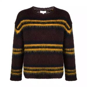 เสื้อสเวตเตอร์ผ้าขนแกะขนยาวสำหรับผู้ชายเสื้อสเวตเตอร์แฟชั่นผ้าขนแกะขนยาวคอกลมทรงหลวมระบายอากาศได้ดีแบบลำลอง - Product Image 4