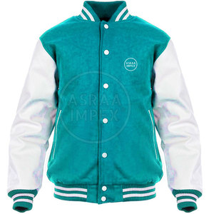 แจ็กเก็ตเลตเตอร์แมนแขนหนังทนทานสำหรับแฟนกีฬาเสื้อแจ็คเก็ตแขนหนังแฟชั่น - Product Image 1