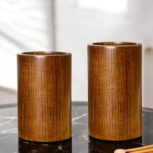 Porte-ustensiles en bois artisanal, organisateur d'outils de cuisine en bois massif durable, support de rangement pour couverts résistant à la chaleur - Product Image 2