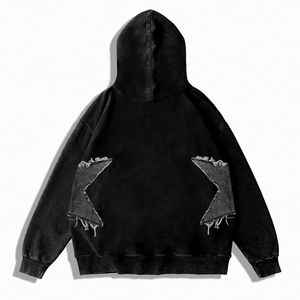 Fabricant personnalisé Sweat à capuche en coton mélangé à tissu lourd surdimensionné avec broderie épaisse en molleton de coton - Product Image 6