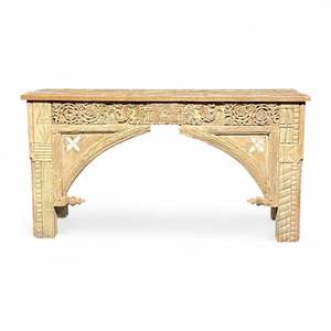 Handmade Vintage Console <b>Table</b> Luxury Elegant Antique Design Solid Wood Marble <b>Mirrored</b> Feature for Entry Villa Hotel Bedroom - Product Image 5