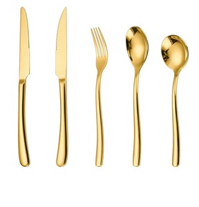 Ensemble de couverts de service d'excellente qualité, cuillère de service dorée en acier inoxydable, ensemble de couverts, fournitures de restaurant - Product Image 1