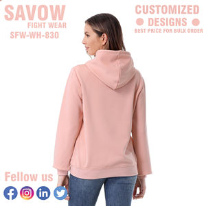 OEM Sweats à capuche pour femmes Pull surdimensionné en gros Sweats à capuche en coton Streetwear Vestes polaires Hauts d'hiver personnalisés - Product Image 2