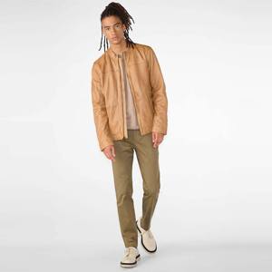 Veste en cuir camel véritable pour hommes-Cuir véritable de qualité supérieure avec style classique, parfaite pour les tenues décontractées, les tenues de motard - Product Image 1
