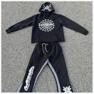 ชุดเซ็ตเสื้อฮู้ดซิปและกางเกงขายาวผ้าฝ้าย 100% สำหรับผู้ชาย ดีไซน์ 2 in 1 น้ำหนักเบา เทคนิคการปักแบบไร้รอยต่อ ลวดลายแบบวินเทจ - Product Image 5