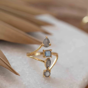 Stylish Mix Shape Rainbow Labradorite Gemstone <b>925</b> Solid Sterling <b>Silver</b> <b>Ring</b> Rainbow Gemstone Fine Jewellery <b>Silver</b> <b>Ring</b> - Product Image 1