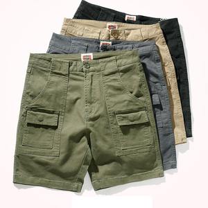 Venta al por mayor Atlético personalizado ropa de trabajo 100% algodón pantalones cortos de fitness pesados con botón pantalones cargo patrón sólido estilo casual para hombres - Product Image 6