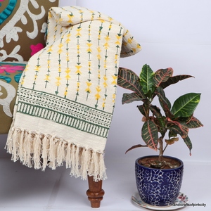 Indian Handmade Soft <b>Luxury</b> Blue Indigo Bohemian Cotton Hand Woven Throw <b>Blanket</b> for Bedding Sofa Travel Home Textile Use - Product Image 2