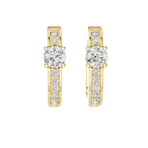 Boucles d'oreilles créoles en diamant CVD de laboratoire 0,792 CT VVS-VS-EF, Or 18 carats, 14 carats, 10 carats et Argent 925, Options Moissanite, Rose - Product Image 1