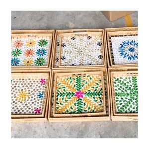 การออกแบบที่ดีหรูหราแม่ของไข่มุกถาดที่ให้บริการในเวียดนามประกอบด้วยแม่ของไข่มุกและเรซินสำหรับสไตล์อาหรับ - Product Image 1