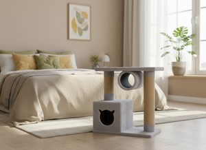เสาข่วนคุณภาพสูง "Grey Tunnel" สำหรับแมวและลูกแมวทุกสายพันธุ์และทุกขนาด - Product Image 6