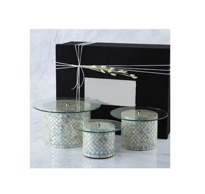 Juego de 3 soportes para pasteles de diferentes tamaños hechos a mano, soporte para pasteles de nácar y dulces de vidrio con calidad superior - Product Image 6