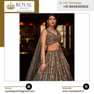 Hermoso diseñador de moda Ropa DE BODA Calidad Premium Malai Satén Secuencia Trabajo Lehenga Choli a buen precio - Product Image 4