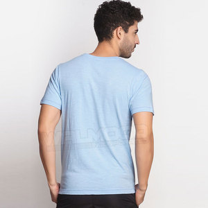 T-shirt pour hommes, nouveau, de bonne qualité, doux et confortable, de couleur bleu ciel, en tissu de haute qualité, pour l'été - Product Image 6