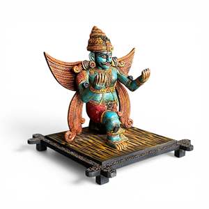 Escultura de Garuda Pintada a Mano, Arte Moderno Vintage, Decoración Tradicional para Oficina, Hogar, Navidad, Artesanía Metálica Decorativa - Product Image 4