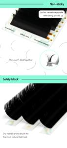 Pestañas de Seda y Cachemira OEM ODM, Entrega Rápida, Bandejas de Pestañas Negras Mate Suaves, Proveedor de Pestañas Individuales - Product Image 5