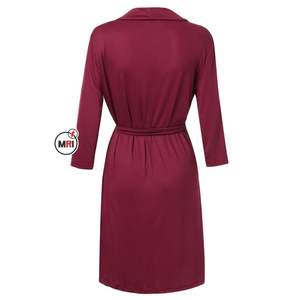 Peignoirs personnalisés femmes manches longues chemise de nuit Peignoirs de bain pour vêtements de nuit 100% soie Satin Robe vêtements de nuit - Product Image 4