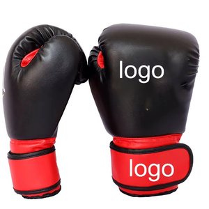 ถุงมือต่อยมวยสีดำแดงดีไซน์แบบผูกเชือกทำจากหนังแท้ทำตามสั่ง - Product Image 4