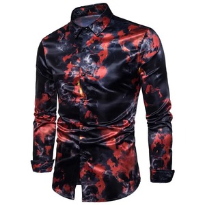 New Arrival Long <b>Sleeve</b> <b>Button</b> <b>up</b> Vacation Casual Loose Beach Shirts Hawaiian Shirt for Men - Product Image 2