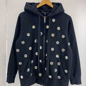 Sweat à capuche de haute qualité avec fermeture éclair robuste, design personnalisé, strass et gros diamants, fabricant sur mesure - Product Image 1