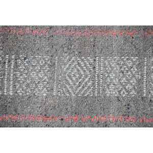 Tapis turc vintage 2,2x6,8 pieds, tapis en laine Ikat gris et rouge - Product Image 5