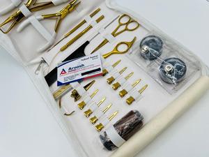 Custom Logo Gold plated Stainless Steel Micro <b>Beads</b> Hair Extensions Pliers <b>Kit</b> Including Tape in pliers Scissor Loops <b>Beads</b> - Product Image 2