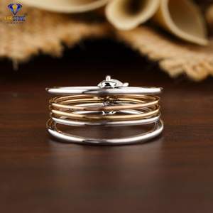 แหวนเพชรทรงกลม0.93 TDW 18K สีขาว/สีโรสโกลด์/ การตั้งค่าหัวหมุดหินเพชร cvd/hpht - Product Image 4