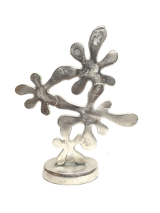 Escultura única de forma de jengibre de aluminio con escultura hecha a mano plateada en níquel fabricante indio - Product Image 3