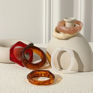 Joyería QUEEN, pulsera acrílica de resina, brazalete exagerado, deslumbrante, Multicolor, ancho, Irregular, cuadrado, pulseras acrílicas para mujer - Product Image 5