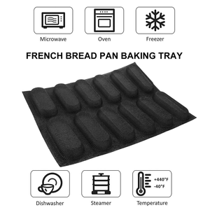 Silikon ekmek kalıbı 12 somun pişirme kalıp esnek yeniden formları şekiller yapışmaz delikli - Product Image 6