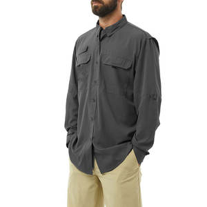 Camisas de pesca con botones para hombre de alto rendimiento Diseño de logotipo personalizado Impresión Protección solar Ropa de pesca Camisa Hombres - Product Image 2