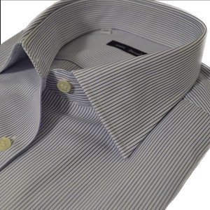 Camicia da uomo nel 100% cotone di alta qualità a righe blu sottili seguendo l'esportazione della tradizione Made in Italy - Product Image 5