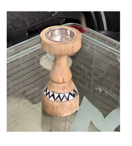 Brûleur d'encens pratique Bakhoor en coquille blanche avec bois naturel et diffuseur d'aromathérapie en résine noire perlée pour usage religieux - Product Image 4