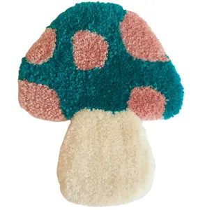 Tapis champignon coloré de haute qualité, découpé, Logo personnalisé, tapis tufté à la main