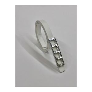 Thin <b>Chain</b> Buckle Basic Women's <b>Trouser</b> Belt, Jacket Belt, Dress Belt, Shirt Belt - WHITE-SILVER - Product Image 4