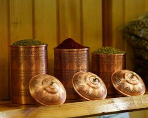 Textured Copper <b>Canister</b> <b>Set</b> With Unique Finished And Vintage Look Offering Functional Storage And Decorative Value - Product Image 2