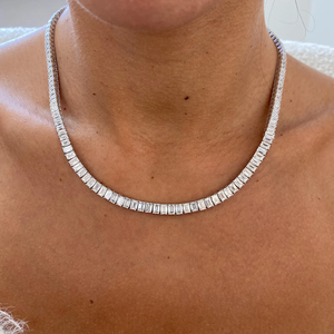 สร้อยคอโซ่เทนนิสสีทอง14K ประดับเพชรสีทองล้วนขนาด25กะรัตมรกตตัด VVS ประดับเพชรแบบมินิมอล - Product Image 5