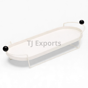 Bandeja Ovalada de Metal para Servir Chocolate con Asas Elevadas y Soporte de Alambre con Pedestal para Servir Postres en Buffet, Diseño Único - Product Image 6