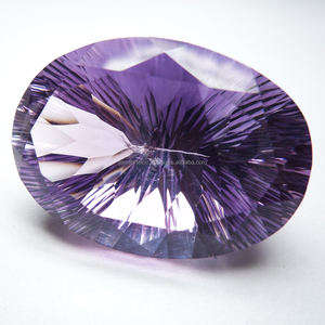 พลอยอเมทิสต์ทรงรีสไตล์บราซิลเลียนขนาด3A 16x12มม. 18X13มม. และ20X15มม. พลอยสีม่วง - Product Image 1