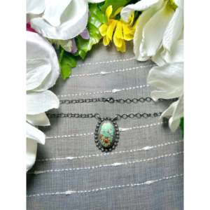 Collier en turquoise de Royston et argent sterling, fait main par des artisans Navajo - Bijou de collection culturelle - Product Image 2