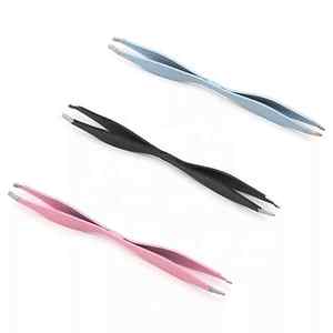 Fabriqué au Pakistan Pince à sourcils pointue inclinée pour la cueillette des cheveux 2025 Double face en acier inoxydable de haute qualité - Product Image 1