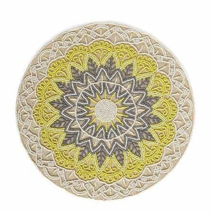 Tapis de table design floral artisanal | Napperon élégant en perles de verre pour décor de table à manger, mariages et paramètres de table de fête - Product Image 1