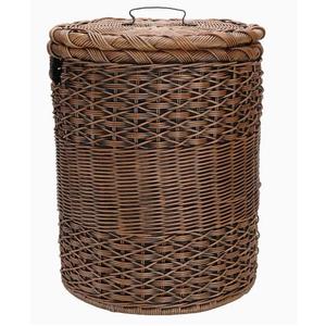 Panier à linge élégant en rotin avec couvercle et finition naturelle, grand panier pour usage multifonctionnel - Product Image 1